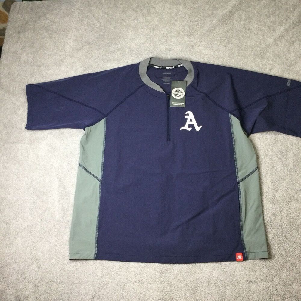 Marucci Jacket Mens S Windbreaker Blue 1/4 Zip Pullover‎ Baseball Batting
